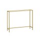 VASAGLE Konsolentisch, Flurtisch, Beistelltisch f�r Sofa, Tischplatte aus geh�rtetem Glas, Metallgestell, verstellbare Beine, f�r Wohnzimmer, Flur, hellgold und transparent LGT132A01