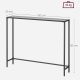 VASAGLE Inngangskonsoll, Konsollbord, Herdet glassplate, Robust og stabil ramme, Justerbare f�tter, For stue, Gang, Blekksvart og Skifergr� LGT132B01