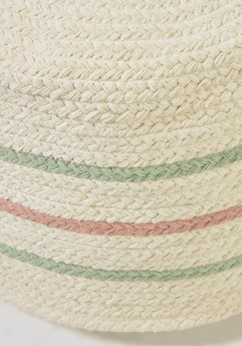 KAVE HOME Daiana puff, rund - beige og flerfarget bomull (40)