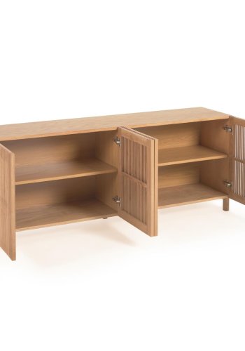 KAVE HOME Beyla skjenk, m. 4 drer og 2 hyller - naturlig eikefiner og eiketre