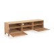 KAVE HOME Beyla TV-bord, m. 2 drer og 3 hyller - naturlig eikefiner og eiketre (180x49,5)