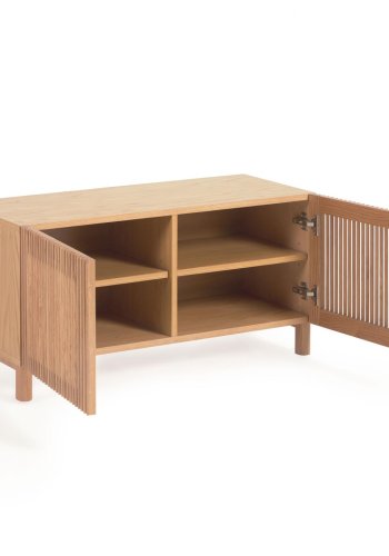 KAVE HOME Beyla skoskap i massiv eik med eikefiner, 98,5 cm FSC 100%