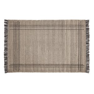 KAVE HOME Eneo gulvteppe, med dusker, rektangulrt - brun ull/bomull/polyester (160x230)