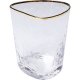 KARE DESIGN Hommage vannglass, med struktur og gullkant, hndlaget - klart glass (H:10,4)