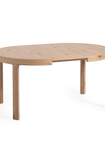 KAVE HOME Colleen spisebord, med butterfly bordplate, rund - naturlig eikefiner (120(170)x120)