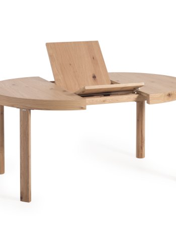KAVE HOME Colleen spisebord, med butterfly bordplate, rund - naturlig eikefiner (120(170)x120)