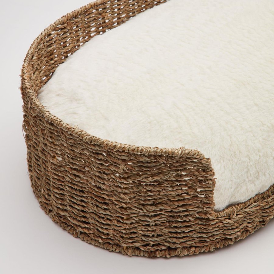 KAVE HOME Codie kj�ledyrpute, oval - hvit pels bomull/polyester (80x50)
