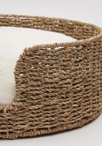 KAVE HOME Codie kj�ledyrpute, oval - hvit pels bomull/polyester (80x50)