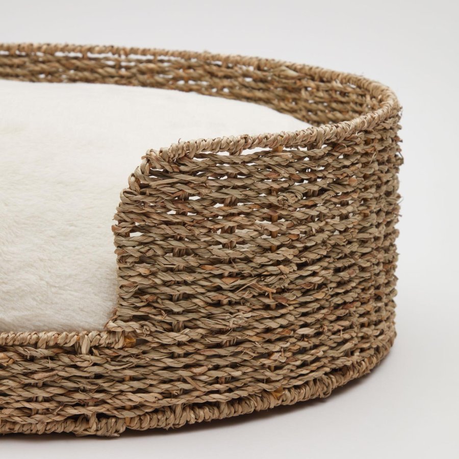 KAVE HOME Codie kj�ledyrpute, oval - hvit pels bomull/polyester (80x50)