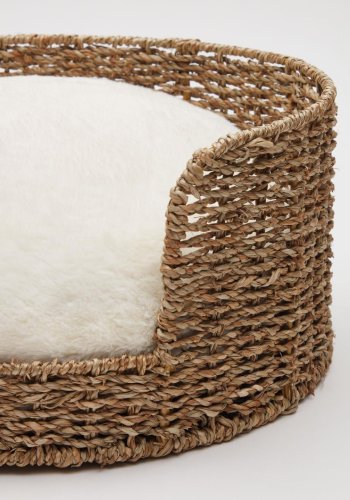 KAVE HOME Codie kjledyrpute, oval - hvit pels bomull/polyester (60x40)