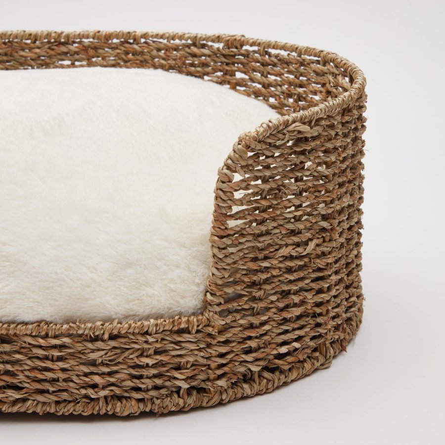 KAVE HOME Codie kjledyrpute, oval - hvit pels bomull/polyester (60x40)