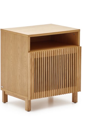 KAVE HOME Beyla massivt asketre ved siden av bordet med eikefiner, 53 x 62 cm