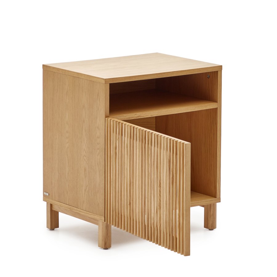 KAVE HOME Beyla massivt asketre ved siden av bordet med eikefiner, 53 x 62 cm