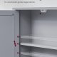 VASAGLE Badev�relsesskab med spejl, V�gskab med 2 spejld�re og �bent rum, justerbar hylde, v�gmonteret, 13 x 56,5 x 58,5 cm, duegr� LHC002G02
