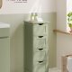VASAGLE Badkamerkast, badev�relsekast, sidekast med 4 l�sset, 30 x 30 x 82 cm, til badev�relse, stue, spisestue, k�kken, moderne, lauriergroen LHC040C02