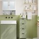 VASAGLE Badkamerkast, badev�relsekast, sidekast med 4 l�sset, 30 x 30 x 82 cm, til badev�relse, stue, spisestue, k�kken, moderne, lauriergroen LHC040C02