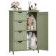 VASAGLE Badev�relsesskab med opbevaring, Badev�relsesopbevaringsm�bel med 4 skuffer, Fritst�ende Badev�relsesskab, med 1 d�r, Justerbar hylde, 30 x 55 x 82 cm, Laurb�rgr�n LHC041C02