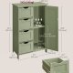 VASAGLE Badev�relsesskab med opbevaring, Badev�relsesopbevaringsm�bel med 4 skuffer, Fritst�ende Badev�relsesskab, med 1 d�r, Justerbar hylde, 30 x 55 x 82 cm, Laurb�rgr�n LHC041C02