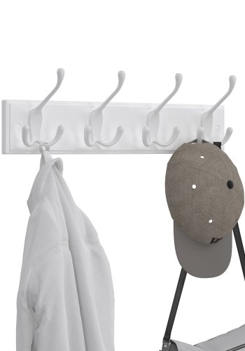 SONGMICS LHR30WT knager�kke, m. 4 knager - st�bt zink og hvid MDF (B:40) 