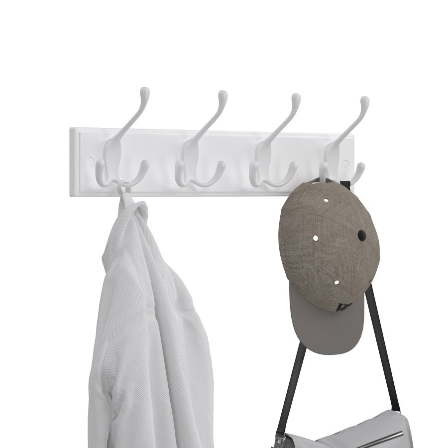 SONGMICS LHR30WT knager�kke, m. 4 knager - st�bt zink og hvid MDF (B:40) 