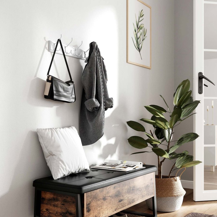 SONGMICS LHR30WT knager�kke, m. 4 knager - st�bt zink og hvid MDF (B:40) 