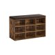 VASAGLE Skob�nk, Opbevaringsb�nk med Polstret S�de, med Hynde, 9 Rum, Justerbare Hylder, til Stue, Entre, 30,3 x 78,5 x 48 cm, Rustik Brun LHS009B01