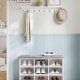 VASAGLE Skob�nk med hynde, Opbevaringsb�nk med Polstret S�de, Entreb�nk med 9 Rum, Justerbare Hylder, til Sovev�relse, 28 x 81 x 46 cm, Hvid og Gr� LHS009W14