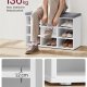 VASAGLE Skob�nk med hynde, Opbevaringsb�nk med Polstret S�de, Entreb�nk med 9 Rum, Justerbare Hylder, til Sovev�relse, 28 x 81 x 46 cm, Hvid og Gr� LHS009W14
