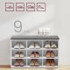 VASAGLE Skob�nk med hynde, Opbevaringsb�nk med Polstret S�de, Entreb�nk med 9 Rum, Justerbare Hylder, til Sovev�relse, 28 x 81 x 46 cm, Hvid og Gr� LHS009W14
