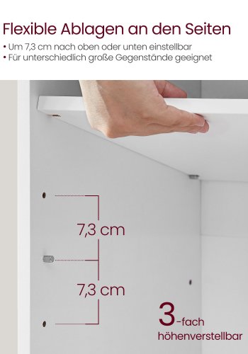 VASAGLE Skob�nk med hynde, Opbevaringsb�nk med Polstret S�de, Entreb�nk med 9 Rum, Justerbare Hylder, til Sovev�relse, 28 x 81 x 46 cm, Hvid og Gr� LHS009W14