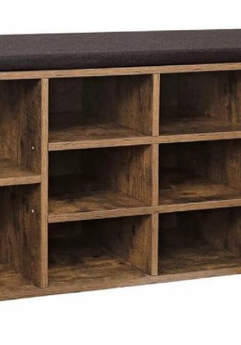 VASAGLE polstret oppbevaringsbenk med hyller (104x30 cm)