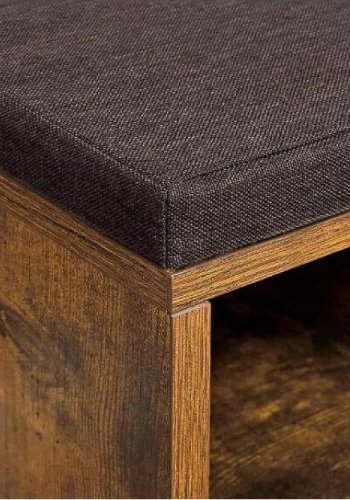 VASAGLE polstret oppbevaringsbenk med hyller (104x30 cm)