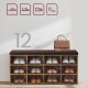 VASAGLE Skob�nk, Opbevaringsb�nk med Polstret S�de, med Hynde, 12 Rum, Justerbare Hylder, til Stue, Entre, 30,3 x 104 x 48 cm, Rustik Brun LHS012B01