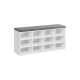 VASAGLE Skob�nk med hynde, Opbevaringsb�nk med polstret s�de, Entreb�nk med 12 rum, Justerbare hylder, til Sovev�relse, 28 x 102 x 46 cm, Hvid og Gr� LHS012W14