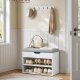 VASAGLE Skob�nk, B�nk, Skohylde med polstret hynde, Skoorganisator med 3 niveauer, 30 x 60 x 44 cm, til entr&eacute;, stue og sovev�relse, Cloud White LHS020W01