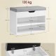 VASAGLE Skob�nk, B�nk, Skohylde med polstret hynde, Skoorganisator med 3 niveauer, 30 x 60 x 44 cm, til entr&eacute;, stue og sovev�relse, Cloud White LHS020W01