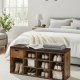 VASAGLE Skob�nk Skoreol med skuffe og �bne rum B�nk Polstret s�de Gang Sovev�relse og Entr&eacute; 30 x 104 x 48 cm Vintage Brun-Brun LHS024T01