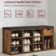 VASAGLE Skob�nk Skoreol med skuffe og �bne rum B�nk Polstret s�de Gang Sovev�relse og Entr&eacute; 30 x 104 x 48 cm Vintage Brun-Brun LHS024T01