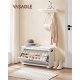 VASAGLE LHS120T10 Skoskab med l�g, b�nk med justerbare indvendige skillev�gge, h�ngslet d�r, med sideh�ndtag, til entr&eacute;, 80 x 30 x 46 cm, hvid
