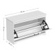 VASAGLE LHS120T10 Skoskab med l�g, b�nk med justerbare indvendige skillev�gge, h�ngslet d�r, med sideh�ndtag, til entr&eacute;, 80 x 30 x 46 cm, hvid