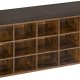 VASAGLE Skoreol, skob�nk med s�de, skoskab med hynde, 15 �bne opbevaringsrum, 30 x 105 x 48 cm, til entr&eacute;, sovev�relse, stue, entr&eacute;, rustik brun og brun LHS15BX