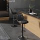 VASAGLE LJB095B01 Barstole S�t med 2 Barstole H�jdejusterbare Drejelige K�kkenstole Quiltet PU-betr�k Med Rygl�n og Fodst�tte Spisebord St�l Bl�ksort