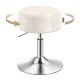 VASAGLE Justerbar sminkestol, makeup-stol, 360&deg; drejelig, PU-polstring, tyk hynde, til sovev�relse, k�kken, spisestue, moderne, cremehvid LJB120W01
