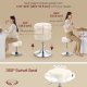 VASAGLE Justerbar sminkestol, makeup-stol, 360&deg; drejelig, PU-polstring, tyk hynde, til sovev�relse, k�kken, spisestue, moderne, cremehvid LJB120W01