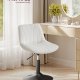 VASAGLE LJB160WD01 Makeup-skammel med rygl�n, h�jdejusterbar, 360&deg; drejelig til sovev�relse, spisestue, sherpabetr�k, cremehvid