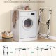 SONGMICS t�rkestativ, 56,5 x 173 x 96,5 cm, t�rkestativ, plassbesparende, med sokkeklemmer, metallramme, for kl�r, h�ndkl�r, laken, hvit LLR518W01