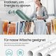 SONGMICS t�rkestativ, 56,5 x 173 x 96,5 cm, t�rkestativ, plassbesparende, med sokkeklemmer, metallramme, for kl�r, h�ndkl�r, laken, hvit LLR518W01