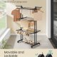 SONGMICS 4-etasjes t�rkestativ, sammenleggbart t�rkestativ for klesvask, 68,1 tommer h�yt, rustfritt st�l, rullende t�rkestativ for t�rkestativer, enkel � montere, innend�rs utend�rs bruk, blekksvart ULLR701B01