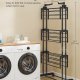 SONGMICS 4-etasjes t�rkestativ, sammenleggbart t�rkestativ for klesvask, 68,1 tommer h�yt, rustfritt st�l, rullende t�rkestativ for t�rkestativer, enkel � montere, innend�rs utend�rs bruk, blekksvart ULLR701B01