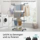 SONGMICS 4-etasjes t�rkestativ, sammenleggbart vingeformet t�rkestativ med hjul, 63,5 x 128 x 173 cm, stor, enkel � montere, innend�rs, utend�rs, gr�, LLR701G01